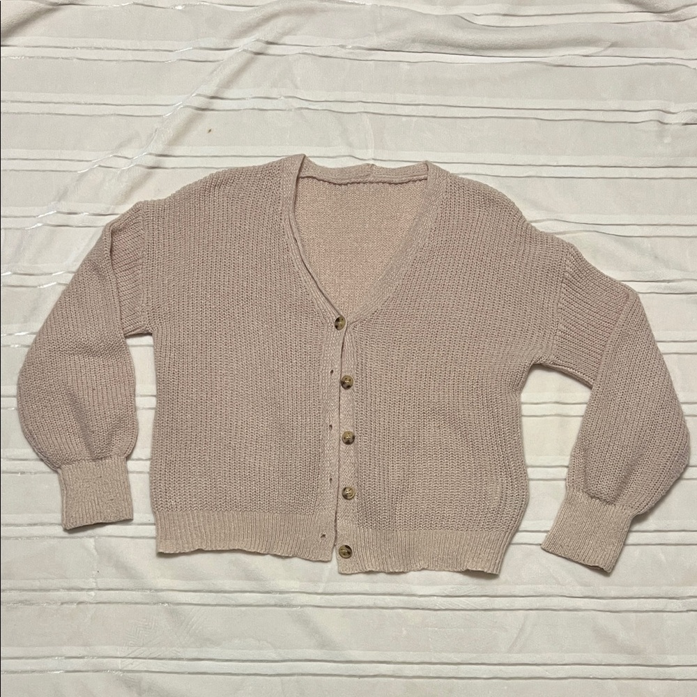 Women's Beige Cardigan Sweater
